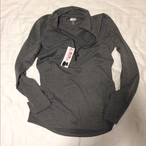 NWT REI stripe quarter zip base layer sz S